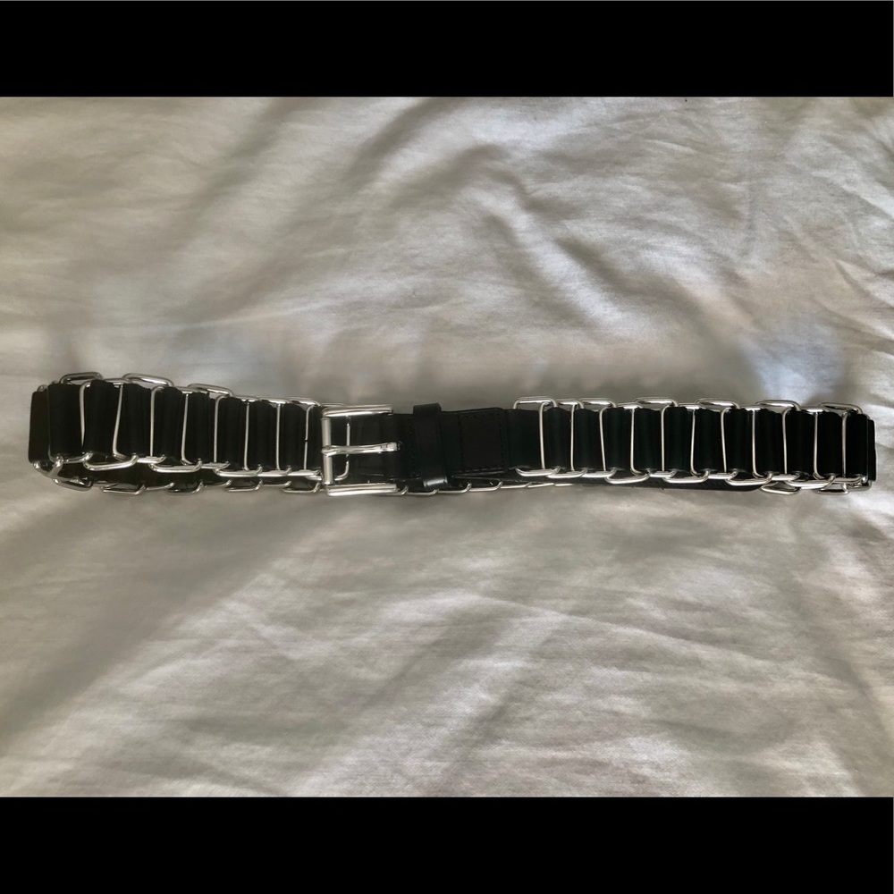 ❤️Ralph Lauren Black Statement Belt with Silver